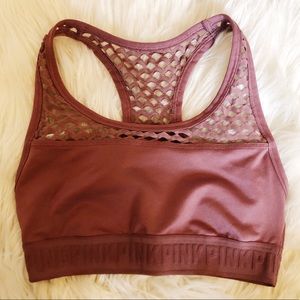 PINK Purple Fishnet Sports Bra